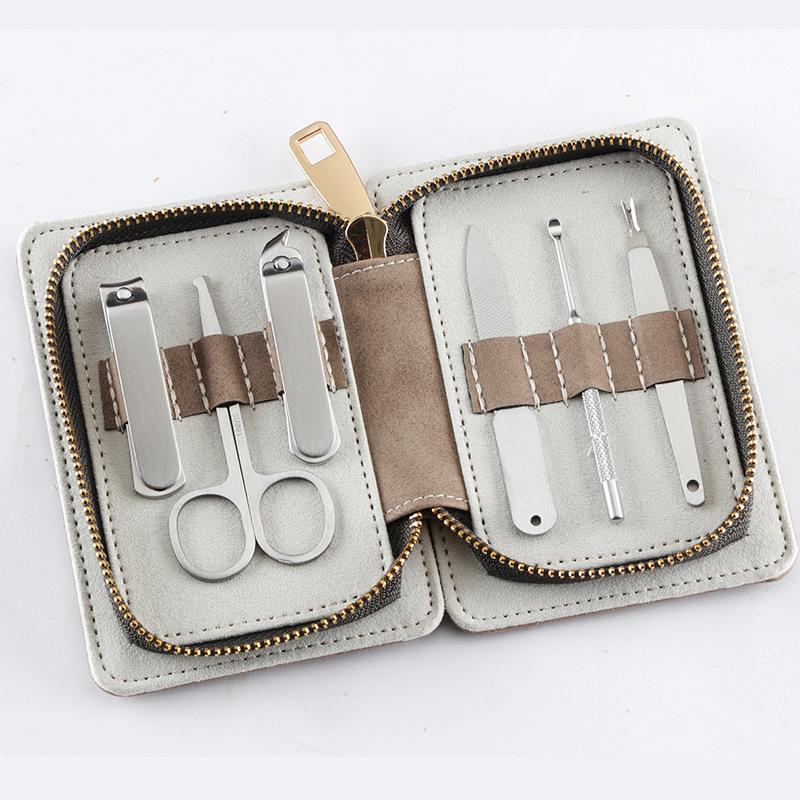 Stainless Steel Nail Clippers Set - 9-Piece Manicure Tools with Zipper Bag