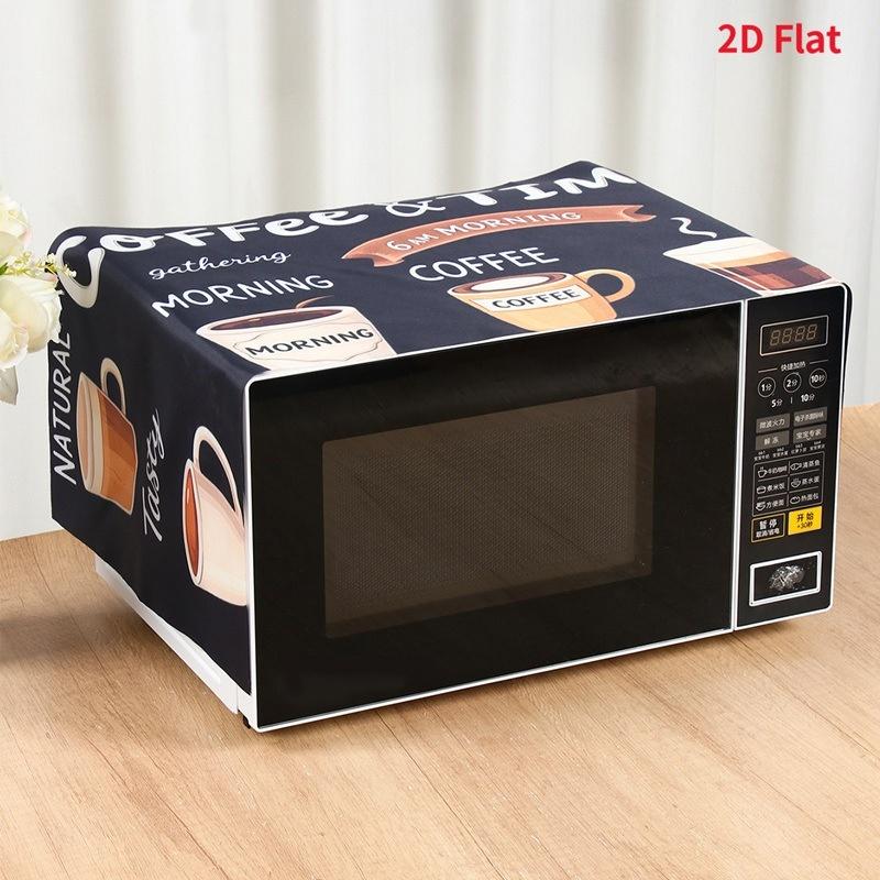 Printed Microwave Oven Dust Cover Waterproof Reusable Fabric Dust Proof Ideal for Rental Home Compact Kitchen Appliance