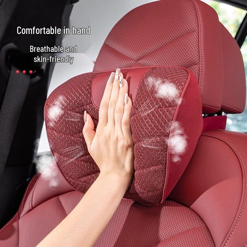 Wey Blue Mountain Car Headrest & Lumbar Pillow Set - Neck Protection & Ice Silk Seat Cushion