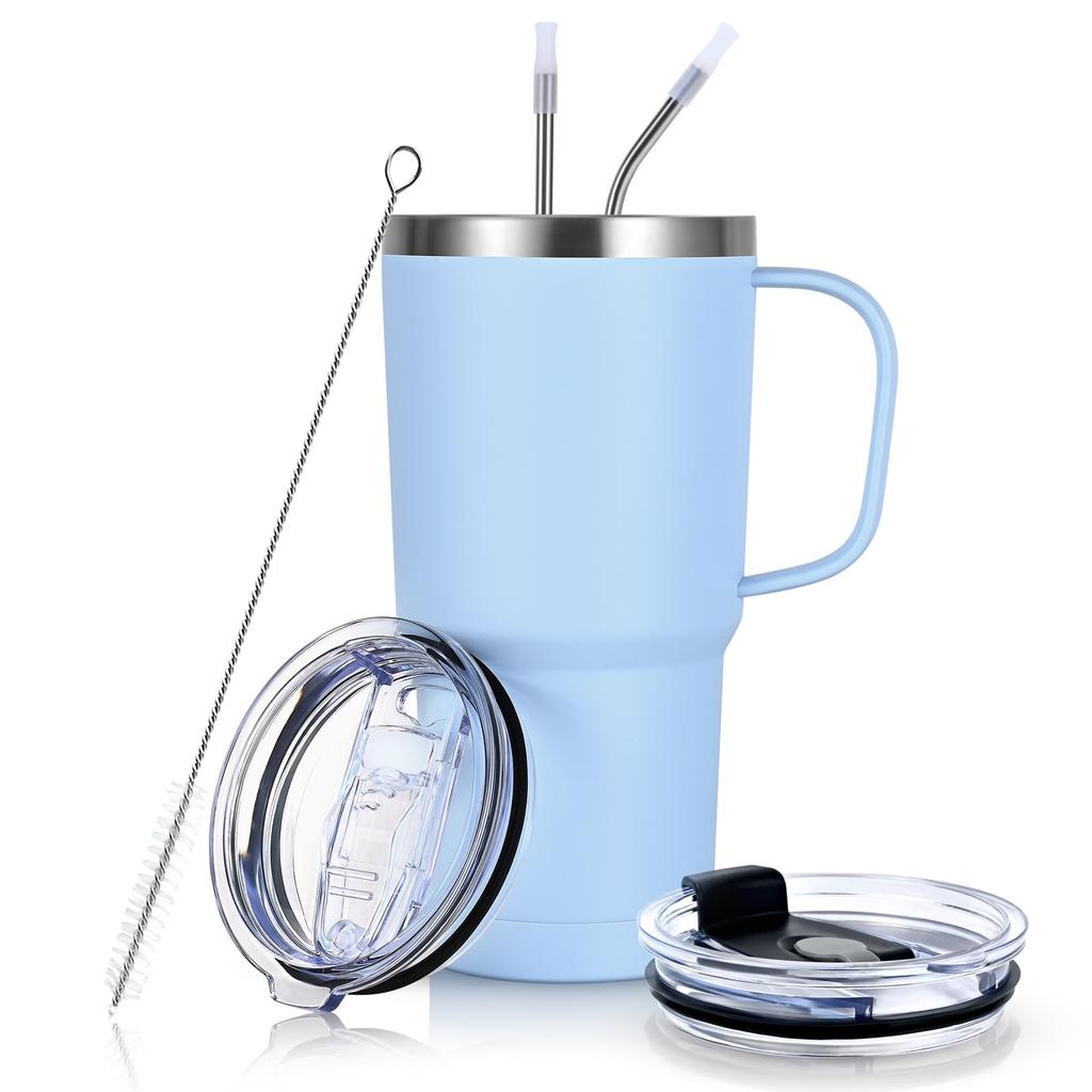 Livole Vacuum Insulated Stainless Steel Coffee Keeps Hot or 600ml Large with Travel Large Thermos with Perfect for and Carbonated Perfect for Outdoor