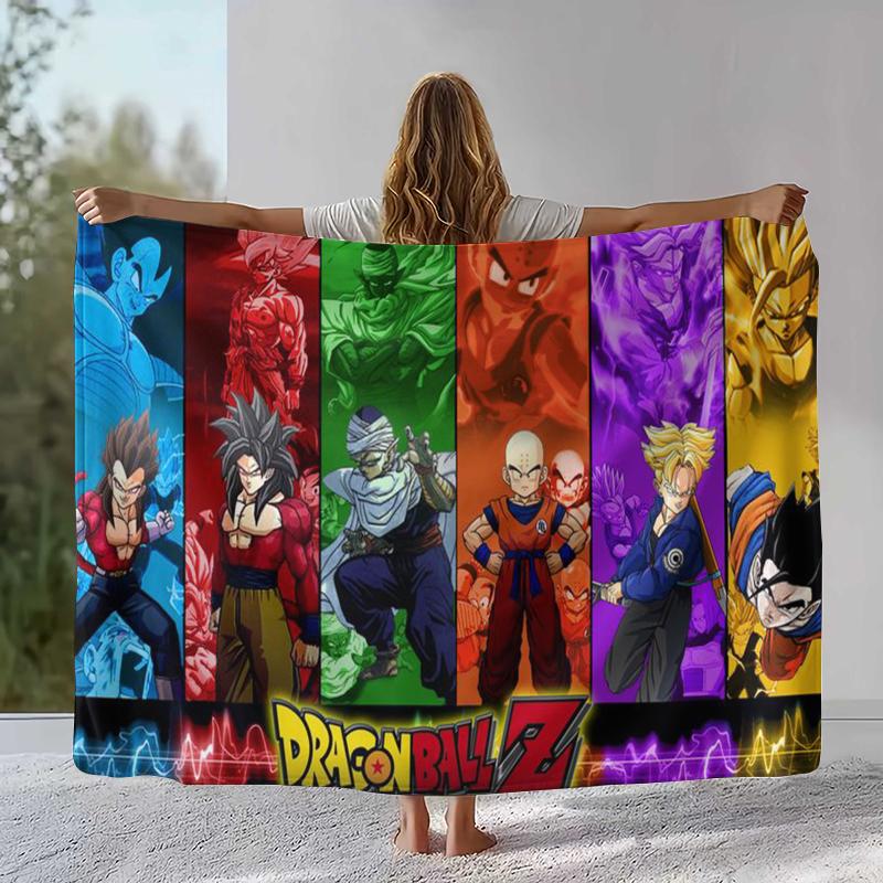 Anime D-Dragon Ball Game Cartoon Flannel Blanket,Ultra Soft Warm Plush Throw for Home Bedroom Bed Sofa Cover Office Camping