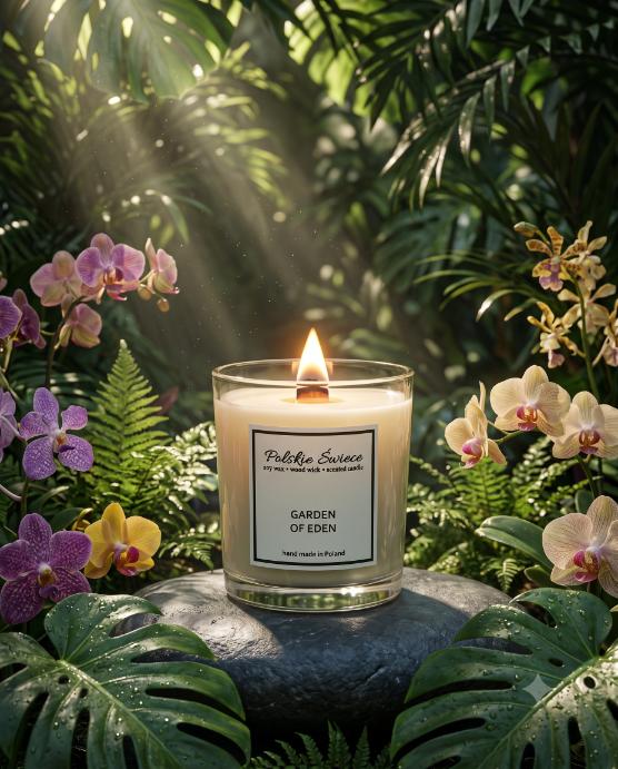 Soy Candle with Wooden Wick + GARDEN OF EDEN