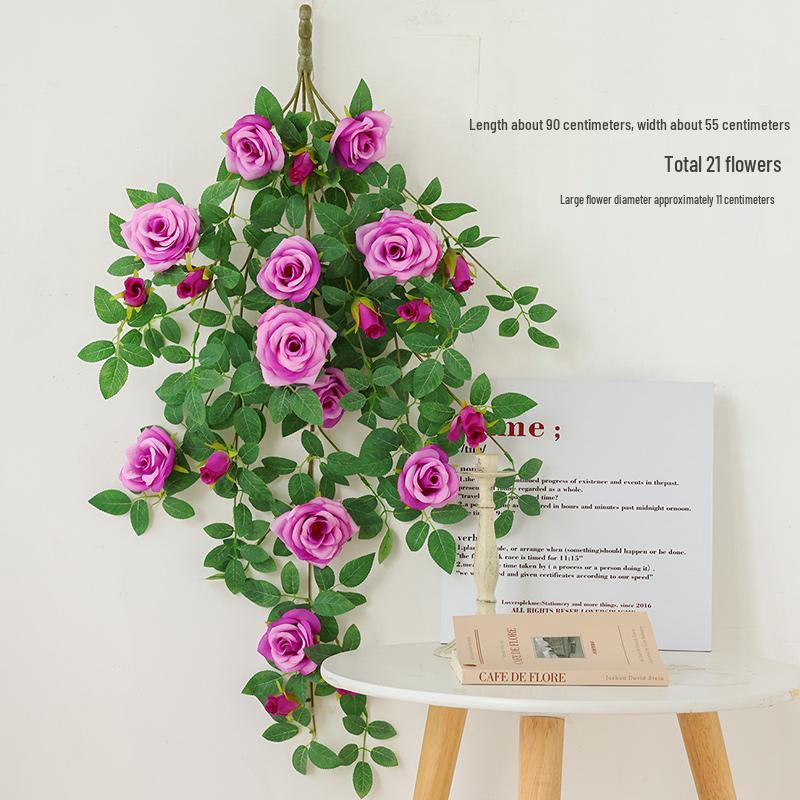Rose Vine Faux Flower Garland for Air Conditioner, Ceiling, and Wall Decoration
