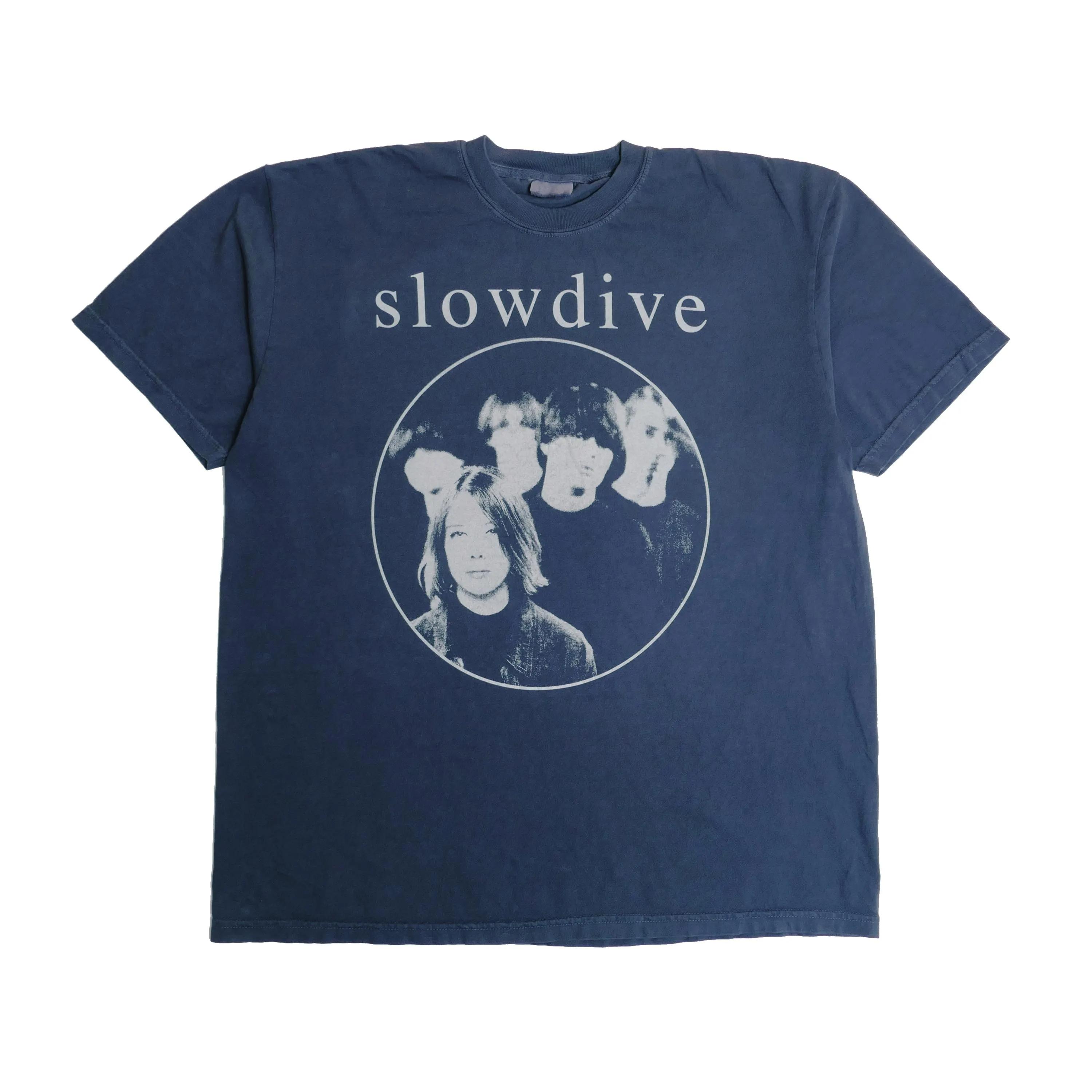 

2026 Summer Womens Vintage Slowdive Band TShirt Unisex Cotton and Breathable Short Sleeve Oversized Loose Casual S
