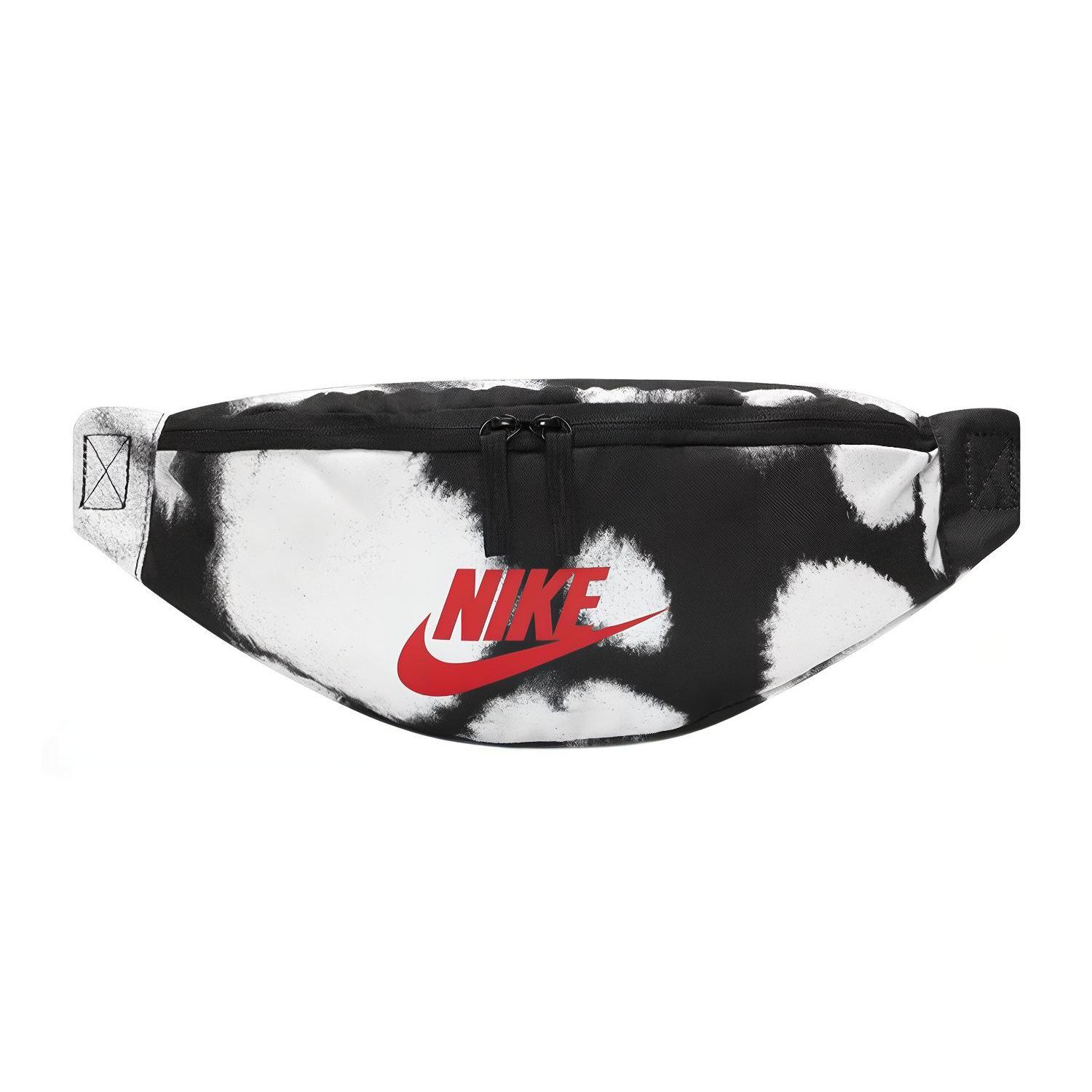

Nike Heritage Large Logo All Over Print Zipper Casual Versatile Waist Bag Unisex waist bag Black White DO6801-010 Black White