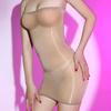 Ultratenké lesklé hedvábné bezešvé bodycon sexy spodní prádlo s průhlednou trubicí