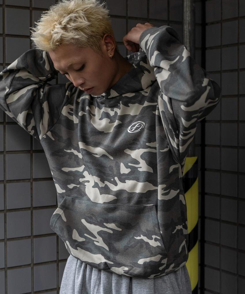 WEGO Patterned Metallic Camouflage Oversized Size Pattern 1 Men's Hoodie/Sweatshirt, Top, Streetwear, Gift, Fall/Winter, Spring/Autumn/Winter, F,