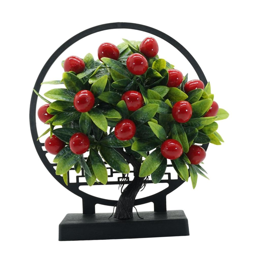 Künstlicher Obstbaum Chinesischer Stil Fake Bonsai Ornament ABS Material für Büro Heimdekoration
