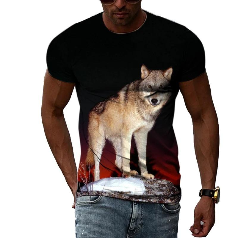 3D Casual Wolf Print T Shirt Men Women Summer Animal Tee Man O Neck Short Sleeve Loose Tops Breathable Couples T Shirts
