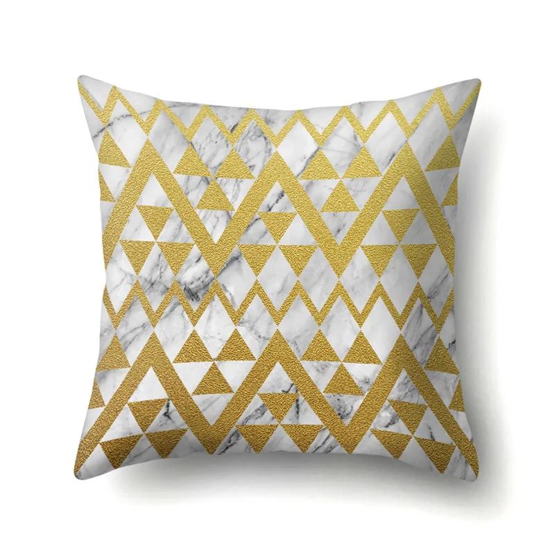 45x45cm Geometric Stripe Pillowcase Simple Marble Patchwork Cushion Cover Art Linear  Sofa Office Seat Home Decor