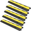 Cable Protector Ramp, 5 Packs 2 Channels Speed Bump Hump, Rubber Modular Speed Bump Rated 11000 LBS Load Capacity, Protective Wire Cord Ramp Driveway