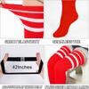 Knitted Thigh High Socks Plus Size Leg Warmer Rainbow Striped Tube Socks  Thick Thighs