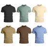 Herren Schlankes T-Shirt Rundhals Kurzarm Sommer T-Shirt Lässig Einfarbiges T-Shirt für Fitnessstudio Straße Strandbekleidung