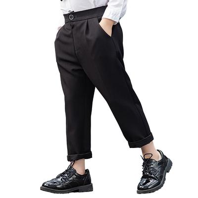 LOLANTA Boys' Formal Pants, Kids' Long Pants, School Pants, Solid Color, Perfect for Entrance Ceremonies, Graduations, Weddings, Recitals, Black, Size