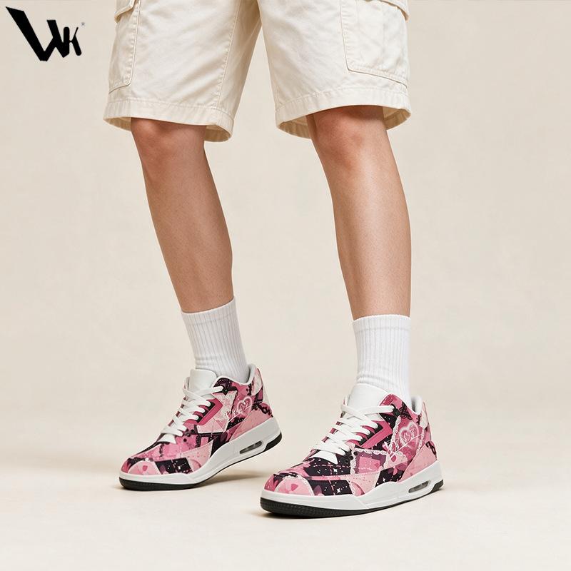 Male cute teddy bear high-top board powder love printing casual versatile air cushion trend board