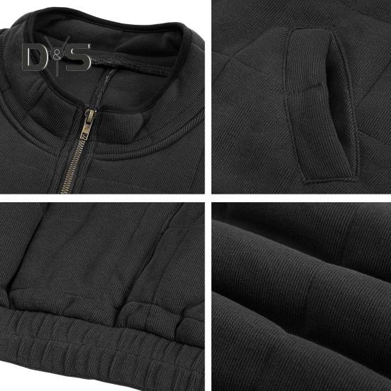 Damska kurtka zimowa stójka ciepła miękka zapinana na zamek kardigan długi rękaw gruba mrozoodporna luźna kieszenie casualowy płaszcz jesienny