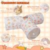 Suede T-shaped Tunnels  Tubes Three-channel Foldable Bunny Hideout Pet Supplies Small Animal Tunnel