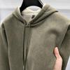 American Men's Fleece-Lined Hoodie, Thickened, Loose Fit, Warm, Casual for Autumn/Winter 2025