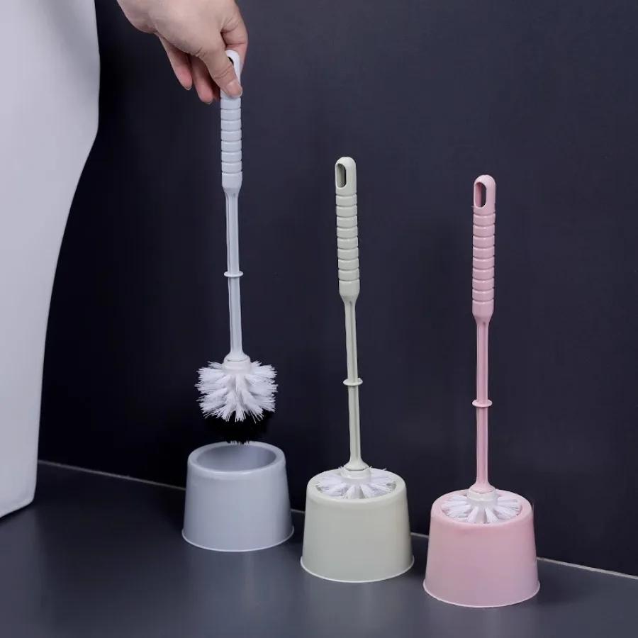 Household Elegant Toilet Brush Set Toilet Cleaning Brush Toilet No Dead Angle Brush Long Handle Soft Hair Toilet Cleaning Brush