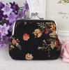Women Girl Retro Rose Flowers Printed Hasp Canvas Coin Purse Wallets Buckle Pouch Bag Gift 1 Pc