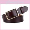 Twolayer Cowhide Womens Casual Belt With Square Buckle For Daily Fashion And Jeans