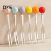 Fruit Fork Dessert Fork Set with Storage Jar Easy To Clean Stainless Steel Creative Cute Forks Cutlery Set Table Ornament