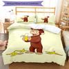 3pcs Curious George Pattern Bedding Set Duvet Cover Set Includes Duvet Cover &pillowcases, Perfect All Season Bedroom Decoration & Gift