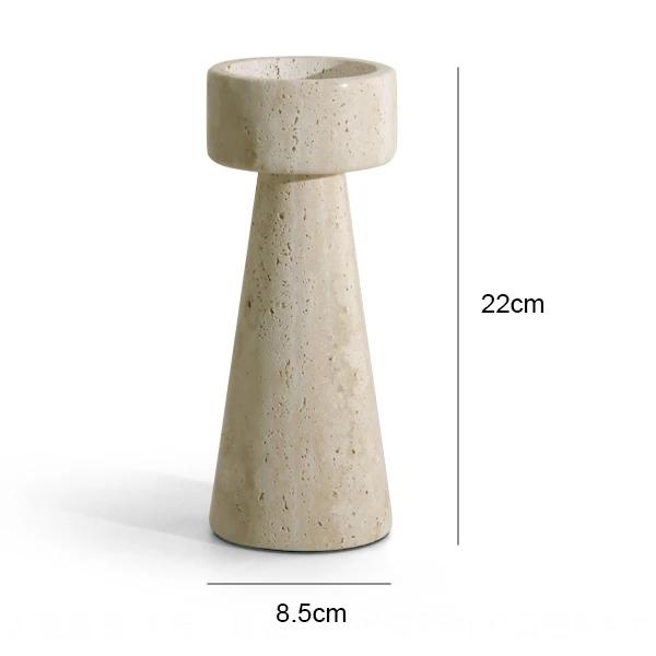 Minimalist Marble Candle Holder for Wedding Party Dinning Vintage Travertine Stone Taper Candlestick Holder for Home Decor