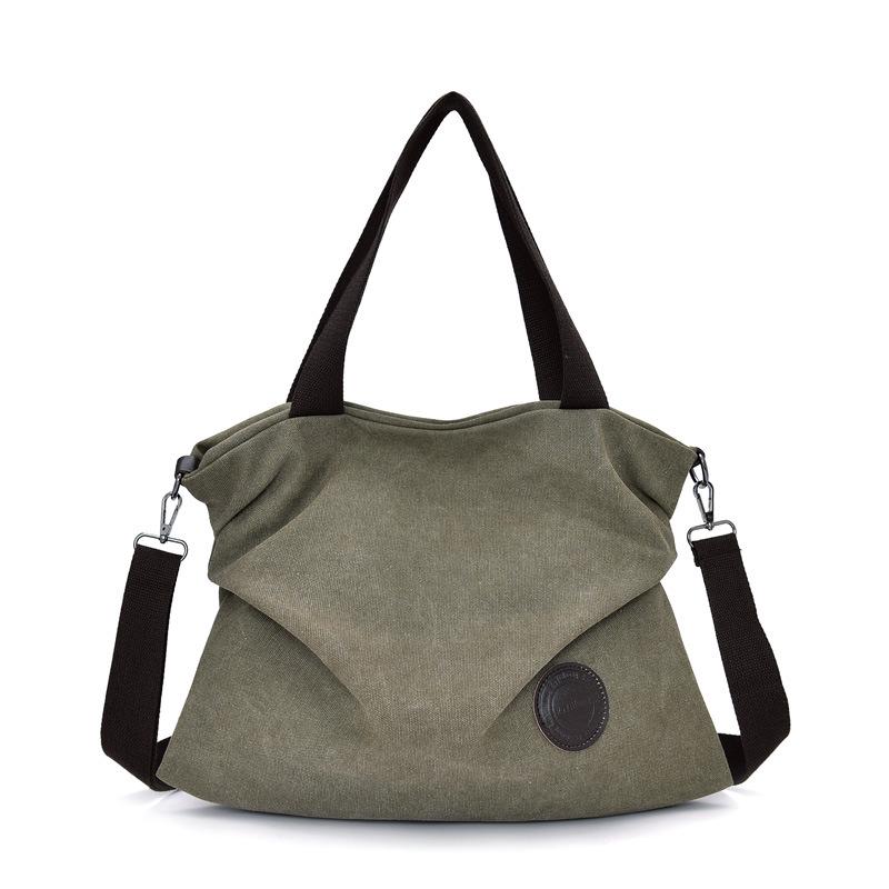 Casual Female Bag Simple Literary Canvas Handbag Shoulder Messenger Bag Female