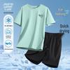JEANSWEST LIFE Men's Ice Silk Short Sleeve Shorts Set