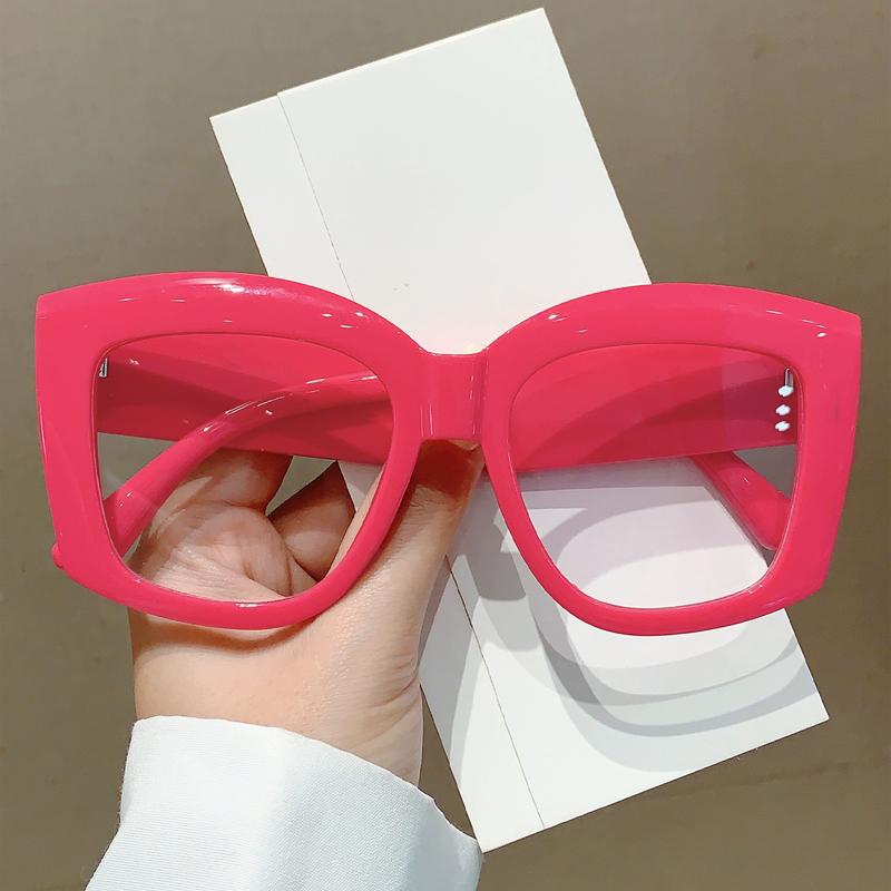 Oversized Square Eyeglasses Frames  New In Vintage Non-prescription Women Eyewear Trendy Fashion Designer Spectacles