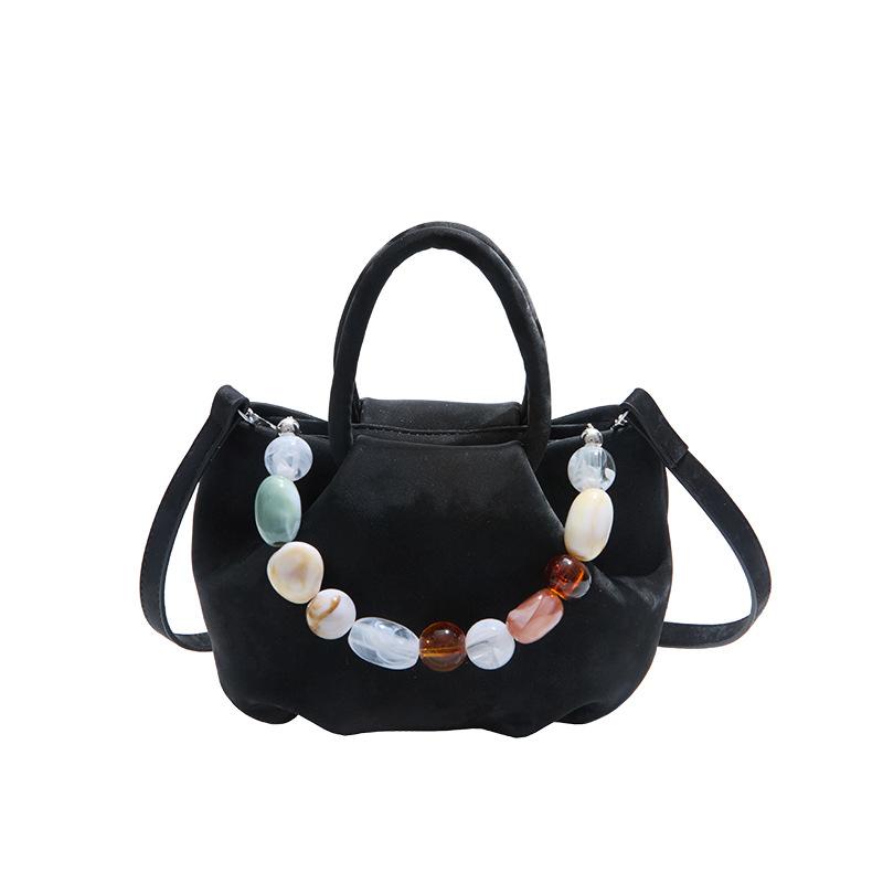 Niche bag women's new summer versatile messenger bag casual pleated portable bucket bag