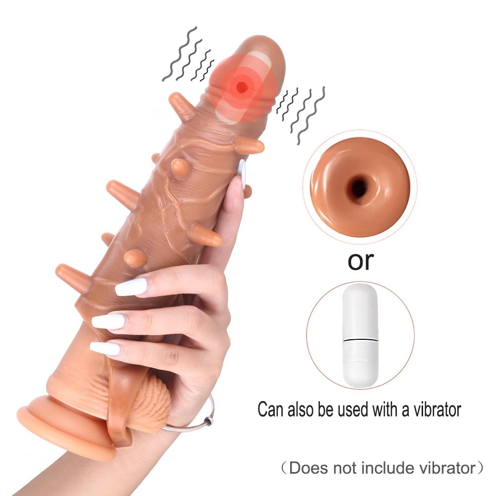 MoDi Men Large Penis Extender Sleeve Reusable Penis Delay Sleeve Dick for Male Dildo Enlargers Sex Toys