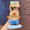 Kawaii Cartoon Plush Capybara Keychain Island Style Cute Doll Pendant Bag Hanging Ornaments Car Keyring