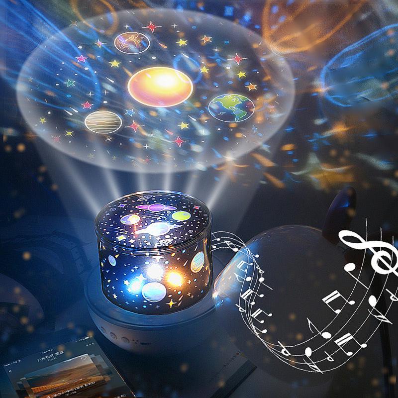 Elf LED Rechargeable Rotating Projection Lamp: Creative Children's Night Light & Music Box with Remote Control