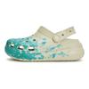 Crocs Crush Clog 811 Made Whale Fall Live Special Shoe Box High Street Ink Splash Hole Shoes Unisex Bone White Tiffany Colour