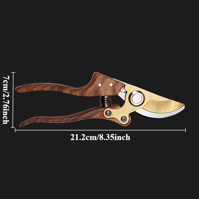 A Modern Carbon Steel Pruning Shear with Japanese SK5 Steel Blades, Featuring an Ergonomic Wooden Handle, Heavy-Duty Side-Cutting Scissors Designed