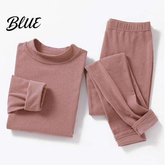 Velvet Sleepwear Set Seamless Double-sided Thermal Underwear Winter Unisex 2 Pcs/Set Round Neck Homewear Thick