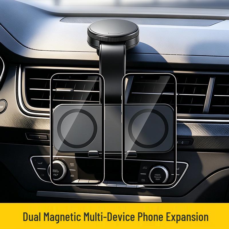 Adjustable Magnetic Car Phone Holder with Double Suction