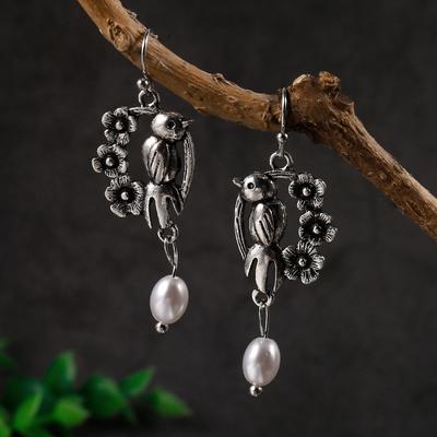 New Vintage Birds Flower Indian Jewelry Dangle Earrings for Women Retro Ethnic Tribal Drop Earring Statement Accessories