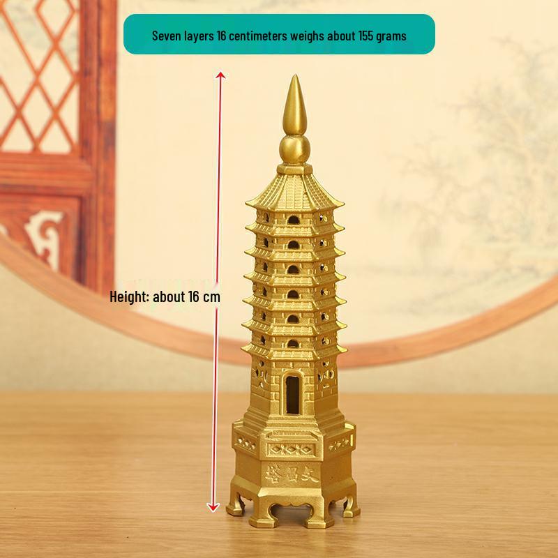 Miedziana ozdoba Pagody Wenchang: Duży, 7-13 warstwowy chiński buddyjski wystrój do domu i świątyni