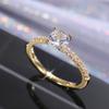 Huitan Colored Cubic Zirconia Women Rings for Wedding Party Luxury Gold Color Bright Female Rings Party Trendy Jewelry Drop Ship