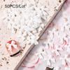 50/100 pezzi Rosa Bianco Kawaii Fiocco Ciondolo per Unghie 3D Resina Fiocco Flatback Gemme per Unghie 8*10mm Strass Gioielli per Nail Art #Papillon