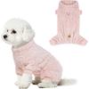 Plush Dog Pajamas for for Small Dogs Cats, Dog Sweater with Leash Ring Ultra Soft Warm Pet Clothes Puppy Onesie Outfits Doggy Pjs Jumpsuit for Winter