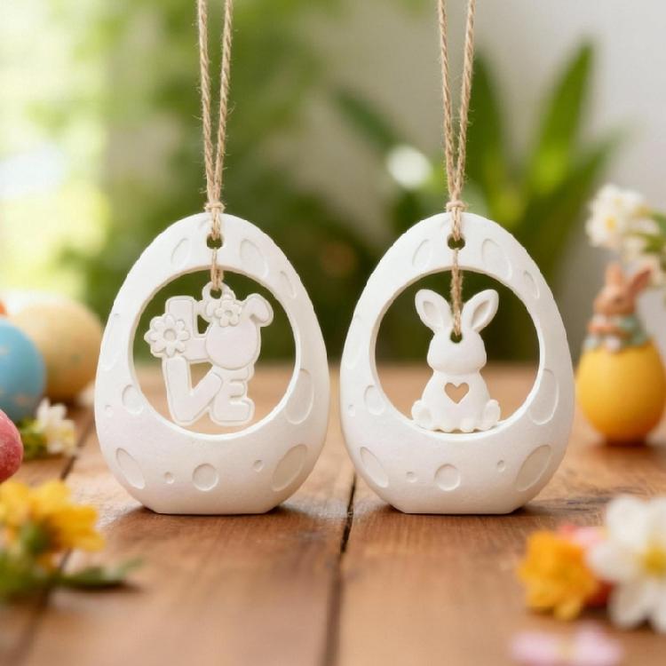 Easter Eggs/Hare Silicone Molds 4 Cavities Resin Jewelry Molds for Soap Candle Resin Jewelry Making Holiday Decoration