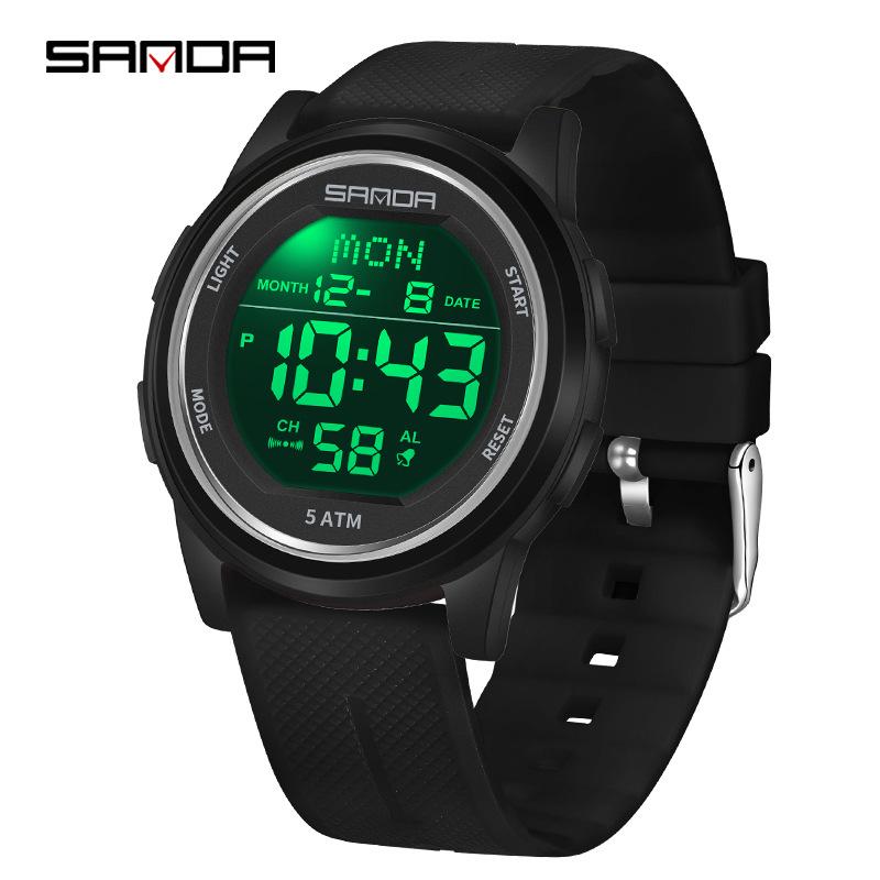 Sanda Waterproof Multifunction Electronic Watch for Teens - Trendy Unisex Design with Alarm