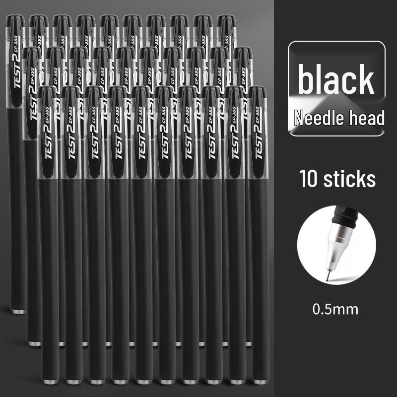 500 Neutral Exam Pens: Student 0.5mm Black Carbon Water-based Sign Pens with Refills