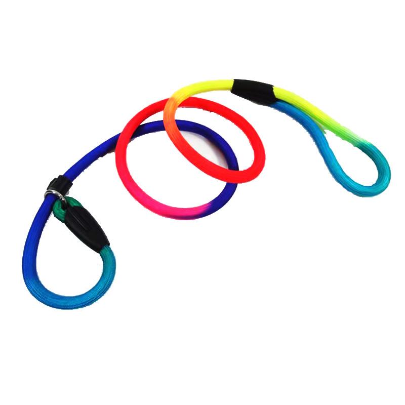 

Поводок для собак Rainbow Slip Lead, поводок для дрессировки собак средних и маленьких пород, кожаный поводок с ограничителями S(0.6cmX140cm)