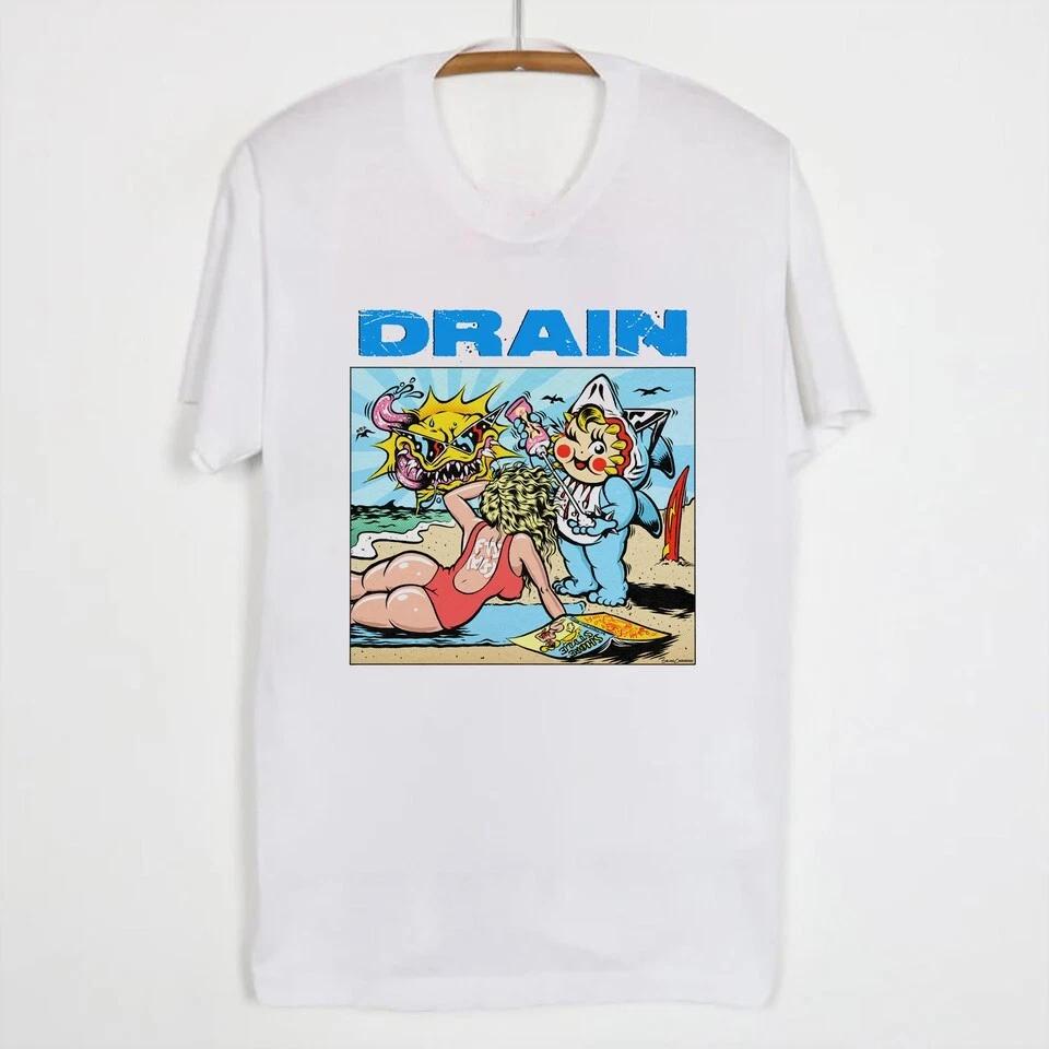 

NEW Drain Band Short Sleeve Unisex White All Size Gift Fan T-Shirt OM120 M