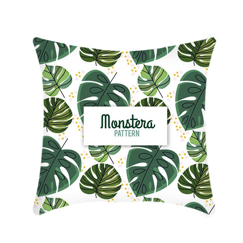Plush Car Pillow Ins Simple Green Plant Sofa Living Room Pillow Case Home Cushion